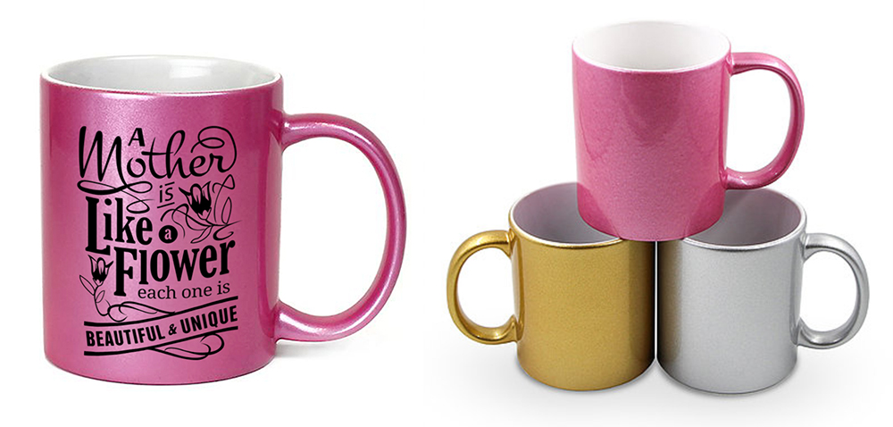 Sparkling Glitter Mug Pink 11oz